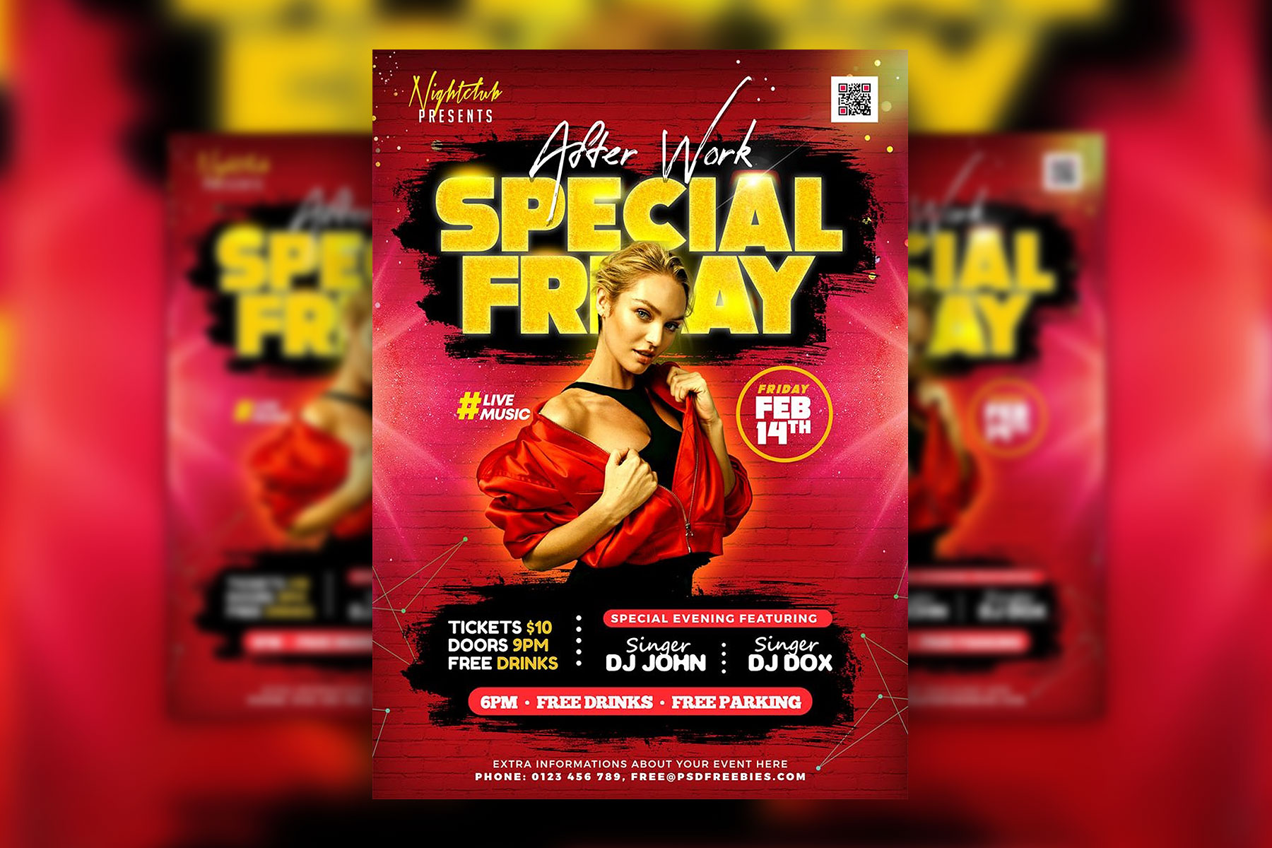Glitter Geometric After Work Night Party Flyer Template