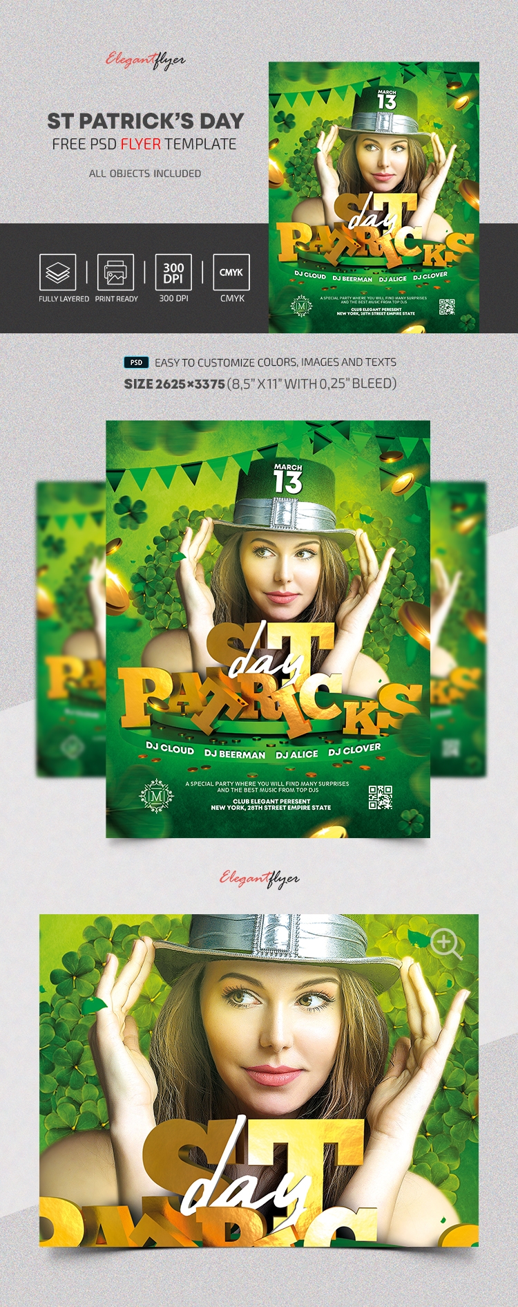 Green and Gold St. Patrick's Day Flyer -Vorlage