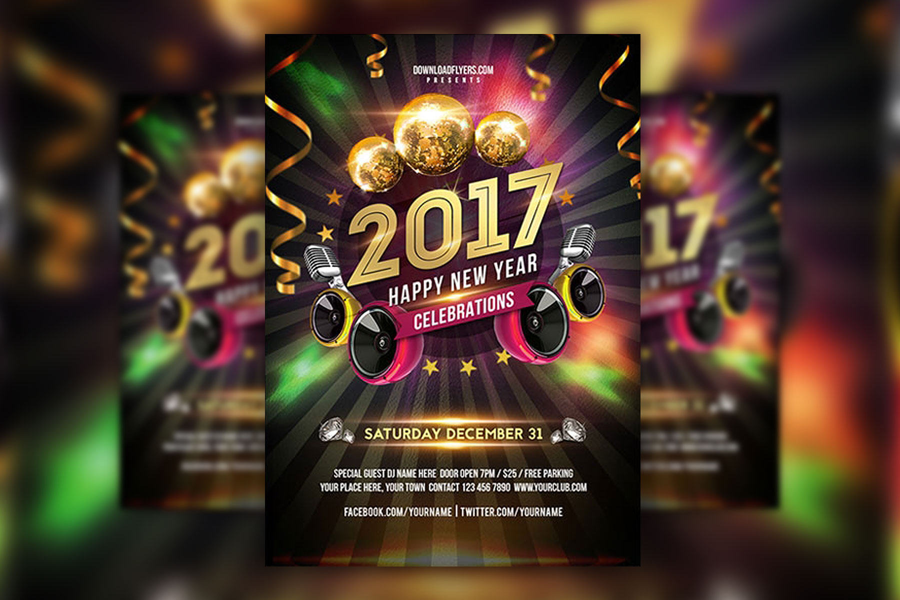 Hip Hop Creative New Year Party Flyer Vorlage