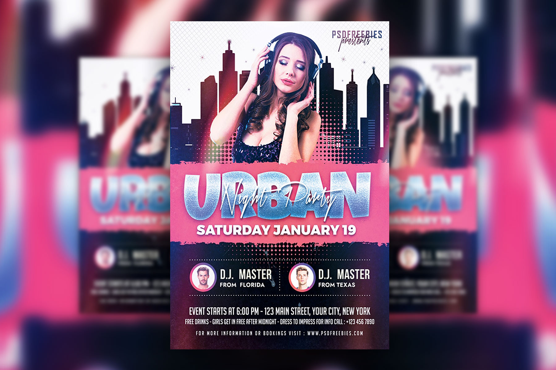 Moderne Urban DJ Night Party Flyer Vorlage