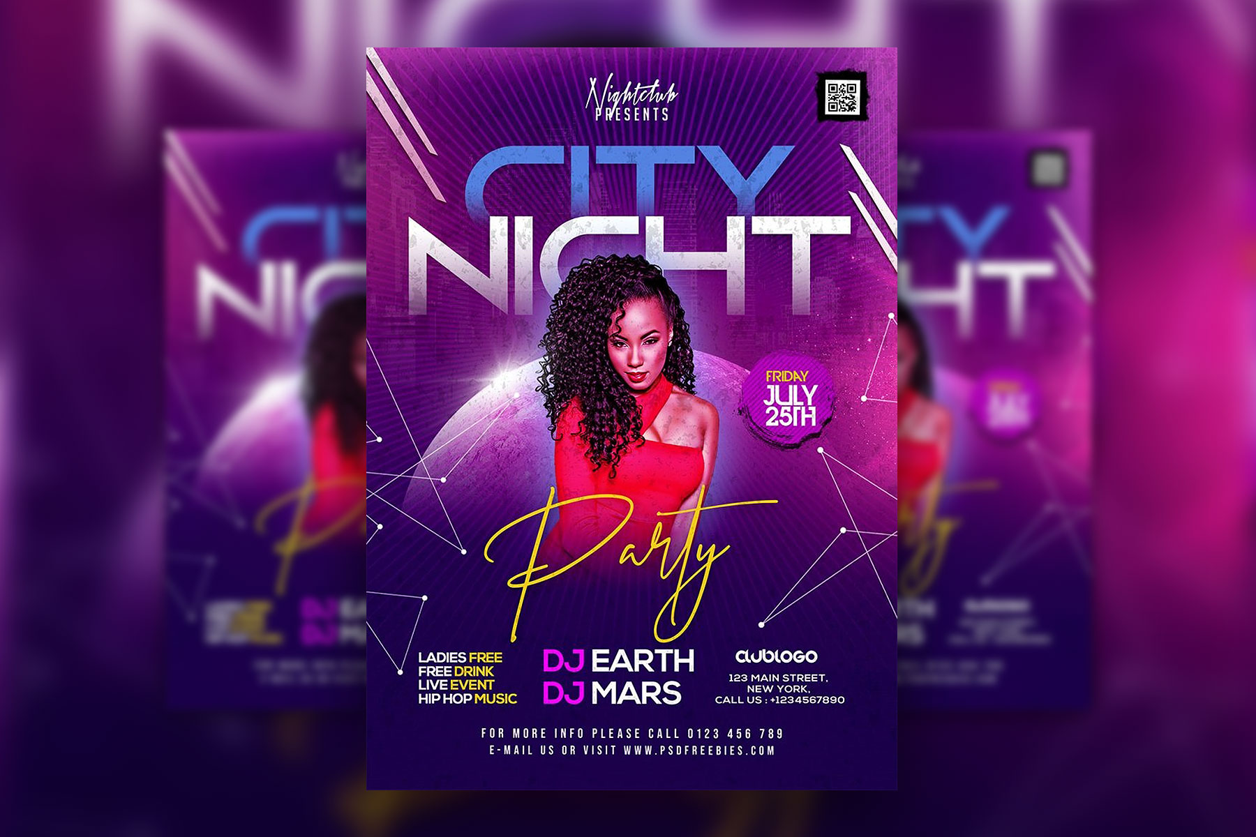 Modèle Urban Geometric DJ Nightclub Party Flyer
