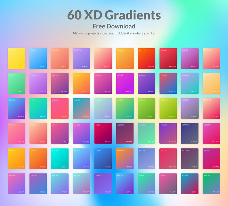 60 gradientes de Adobe XD