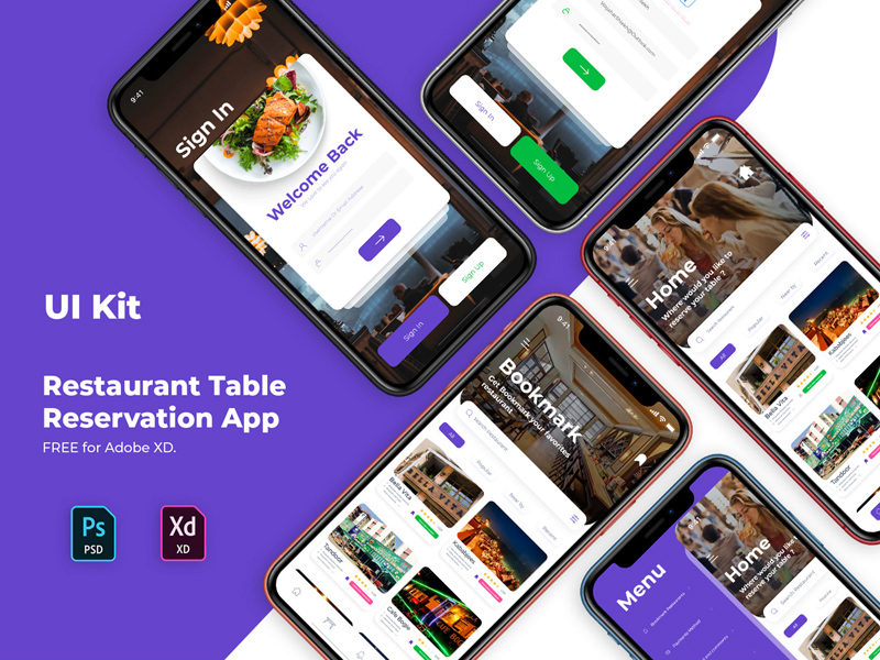 レストランテーブル予約アプリのデザイン