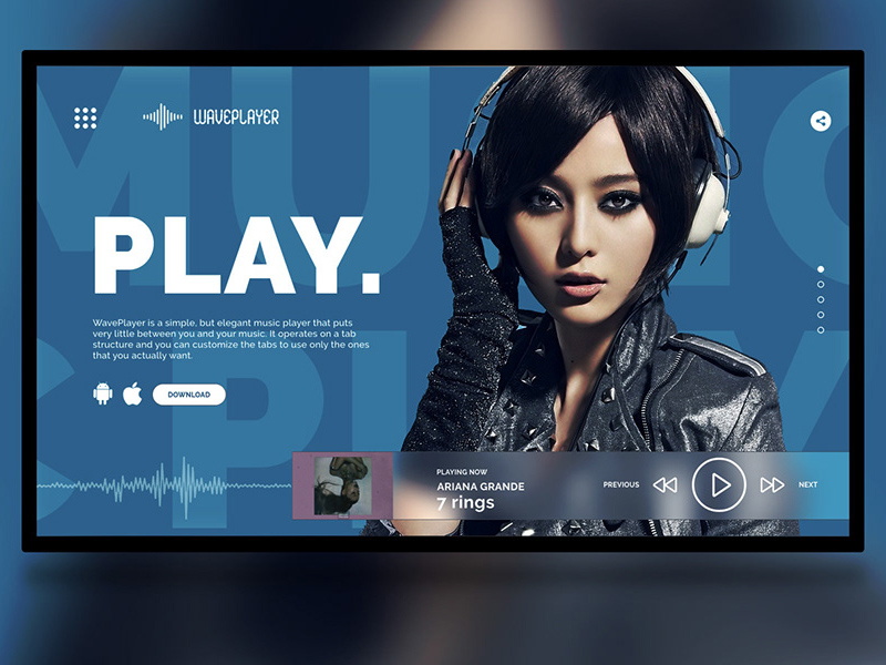 Music Player Website Intro Template