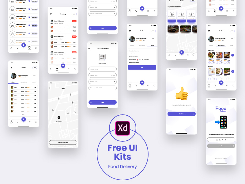 Food Delivery UI Kit for Adobe Xd