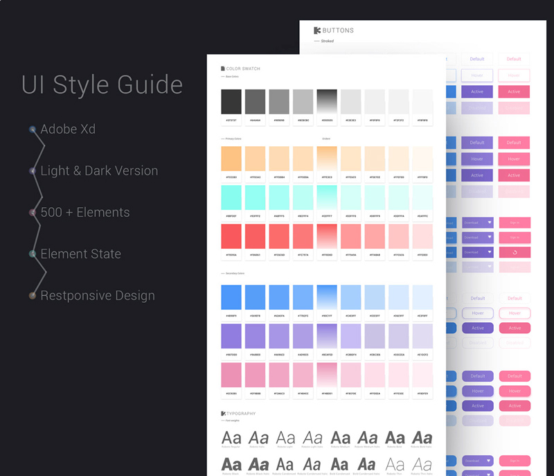 Adobe Xd UI Style Guide Template