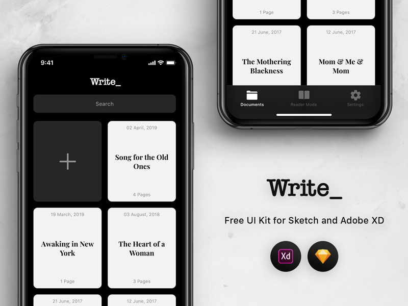 Adobe Xd UI Kit For Writing