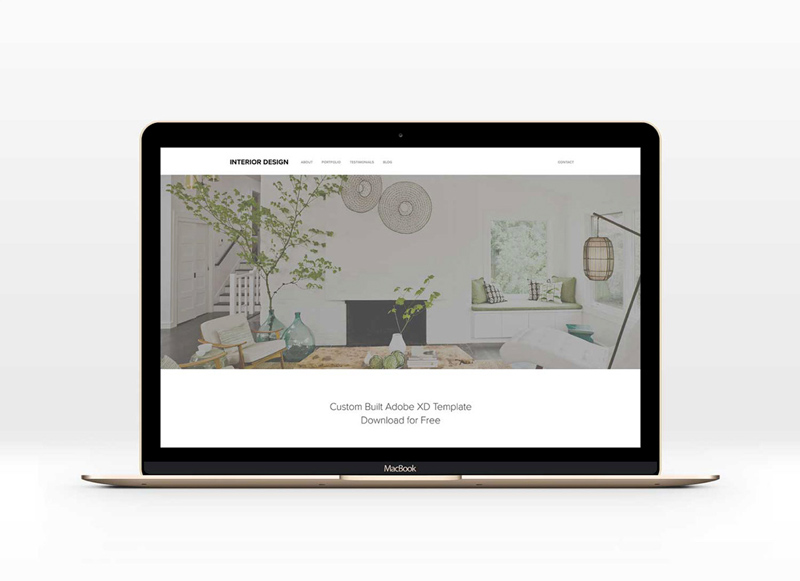 Plantilla de Adobe XD - Sitio web de diseño de interiores