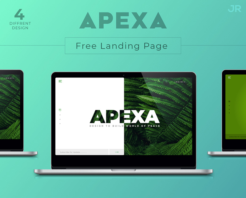 Modèle de conception de la page de destination Adobe XD inspirante - Apexa