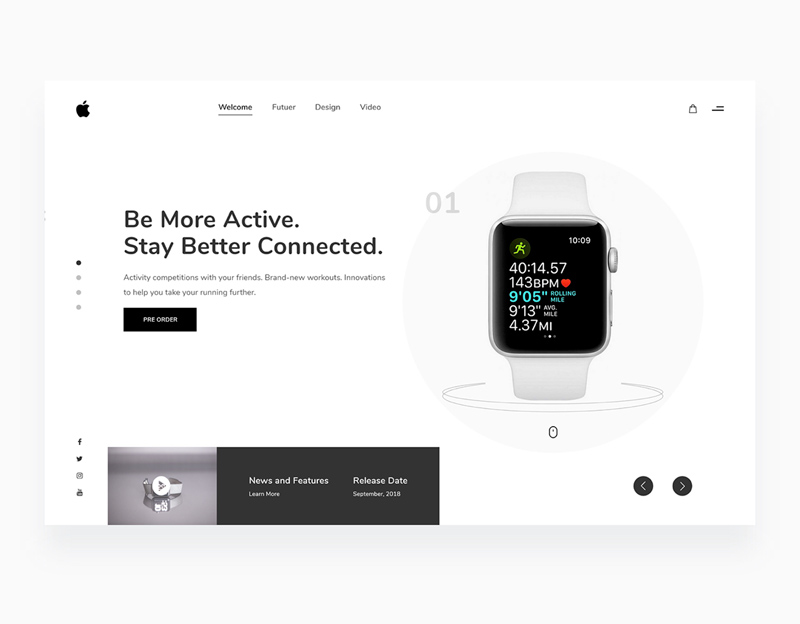 Apple Watchos 5 - Modèle de site Web minimal XD