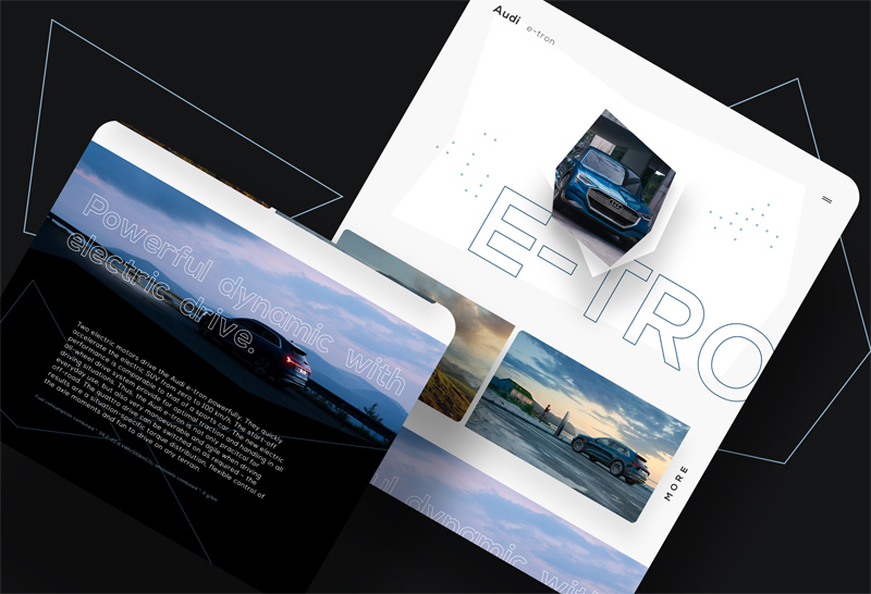Concepto del sitio web de Audi E-Tron