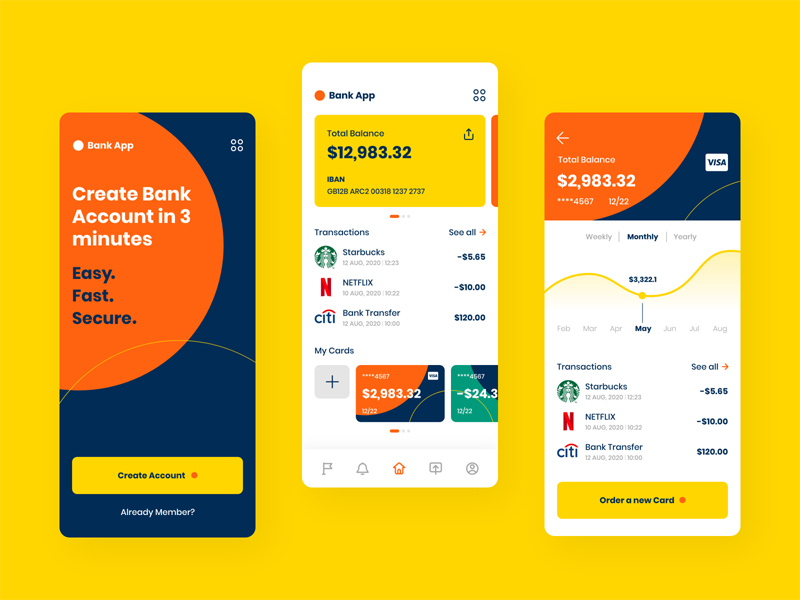 Банк приложение дизайн пользовательского интерфейса