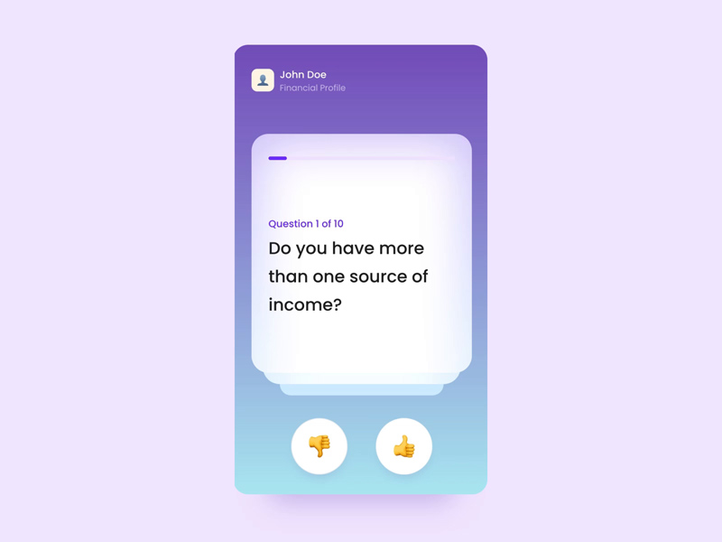 Cards Swipe Questionnaire Concept