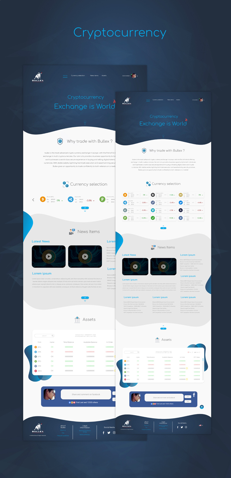 Cryptocurrency Website Vorlage Adobe XD