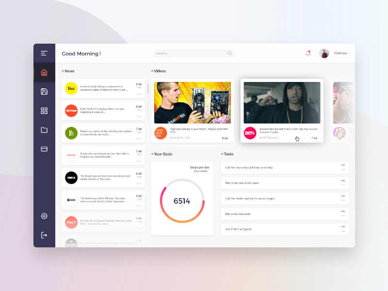 Dashboard -Web -App mit Adobe XD gemacht