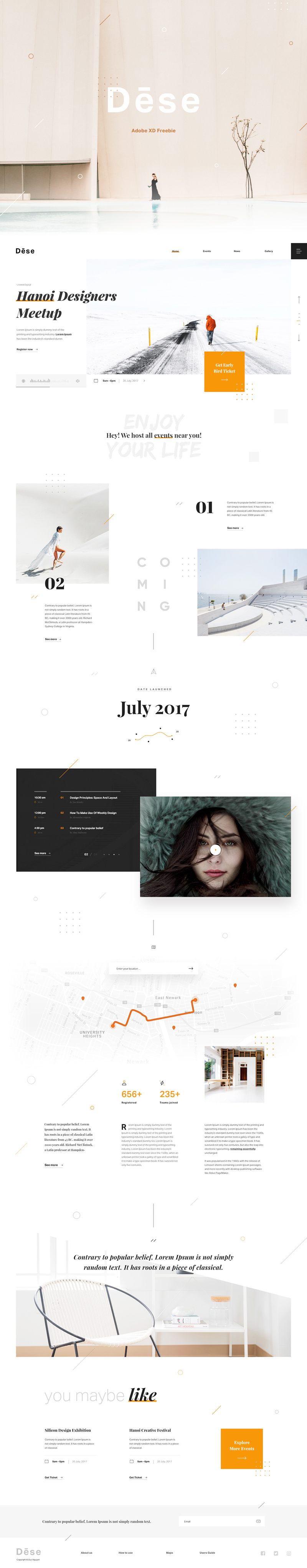 Dese Landing Page Adobe XD Template