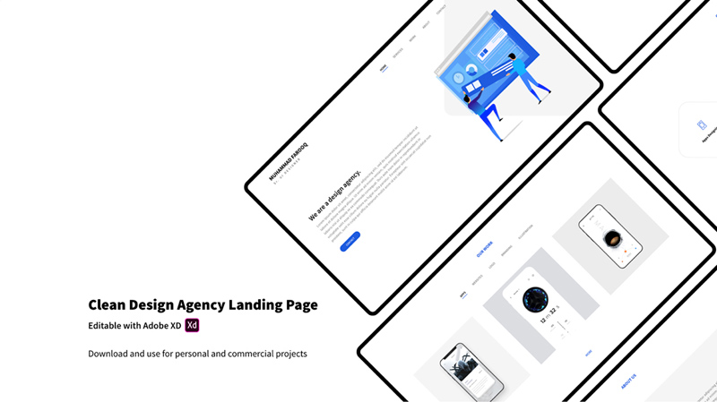 Design Agency Landing Page – Adobe Xd Template
