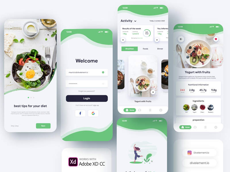 Diät -App -Konzept