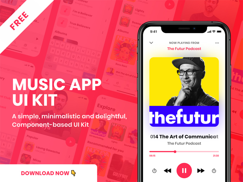 Musik App Adobe XD UI Kit