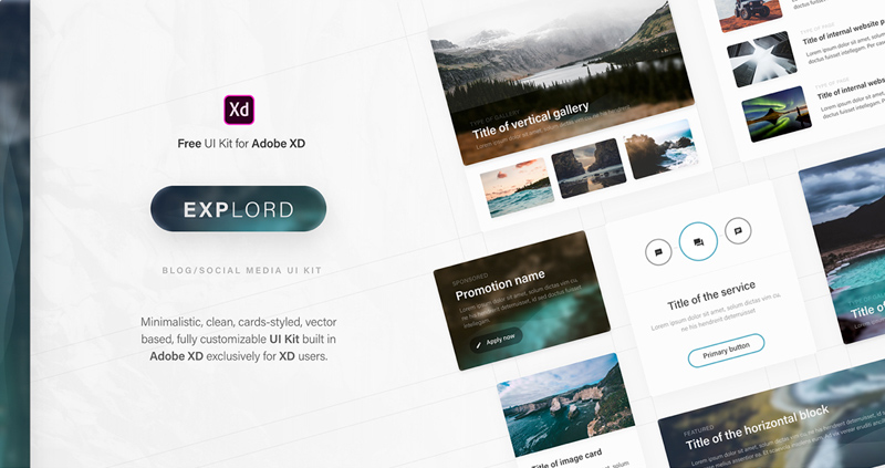 Explord - kit Adobe XD UI