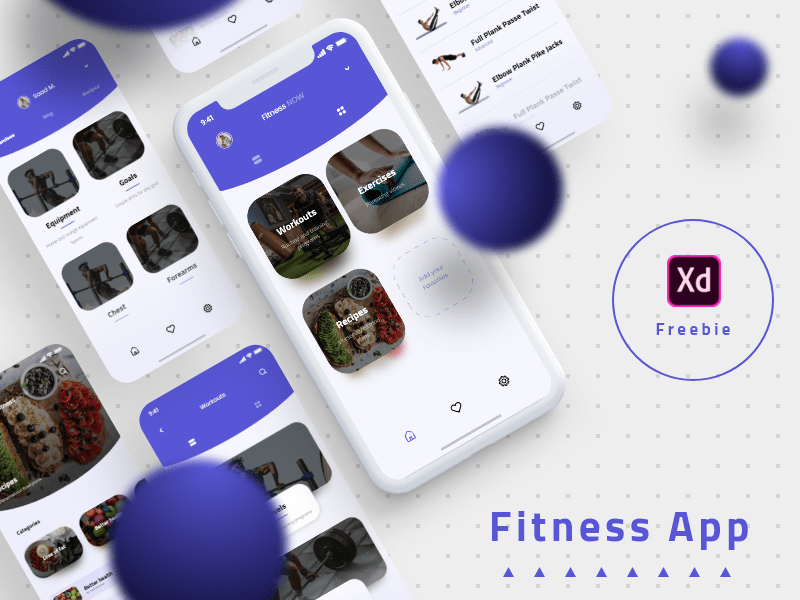 Aplicación de fitness hecha con Adobe XD
