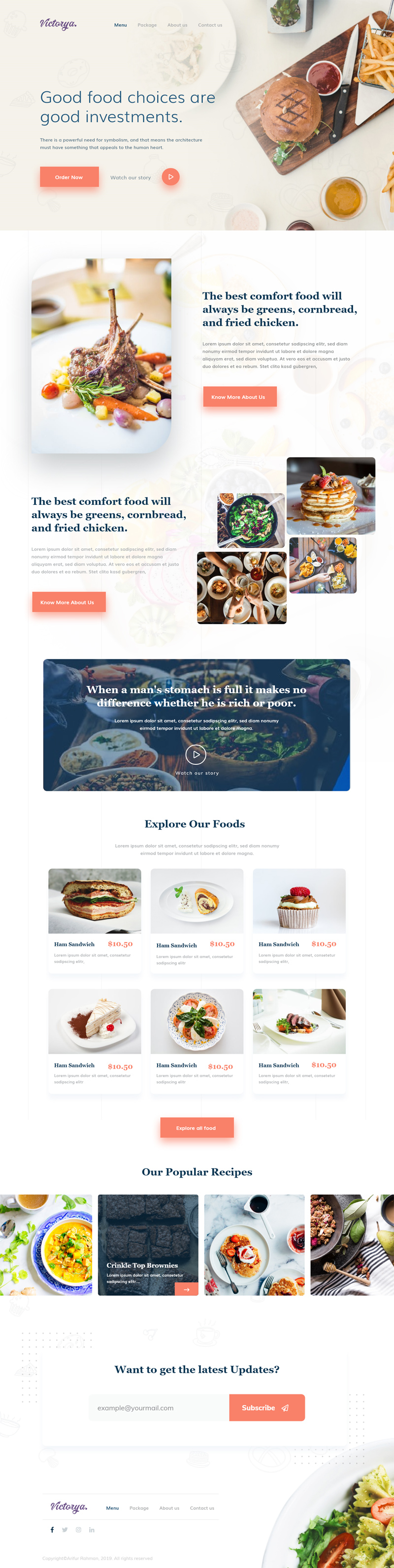 Шаблон веб -сайта заказа пищи