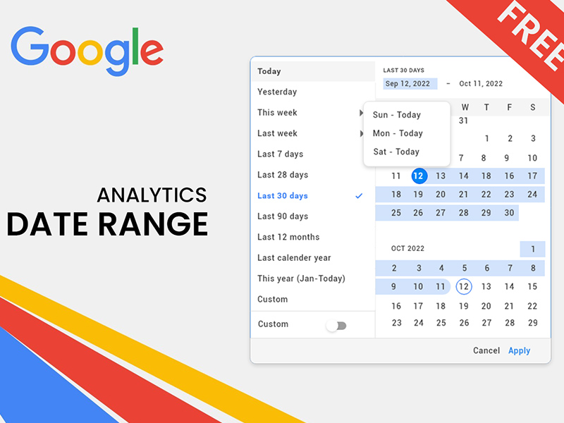 Widget de gama de fechas de Google Analytics