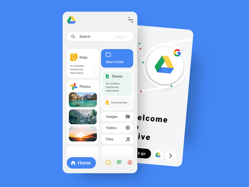 Concept de refonte Google Drive