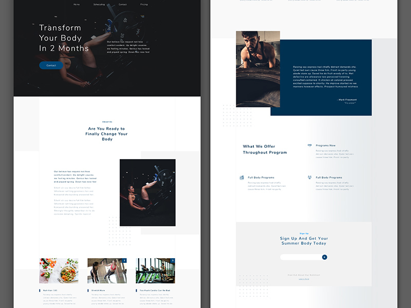 Gym Xd Website Template