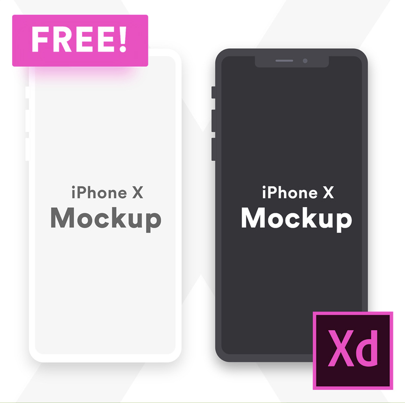 iPhone X Mockup minimal en argile pour Adobe XD