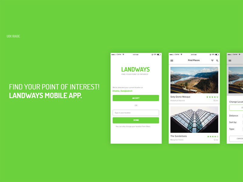 Landways App Design Concept Made In Adobe XD