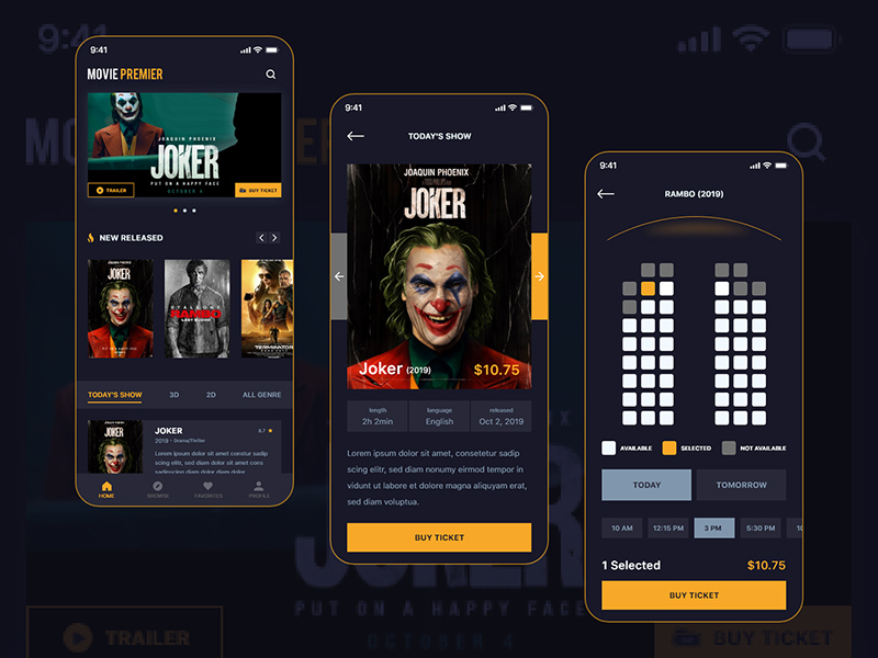 Kinokarten -App -UI
