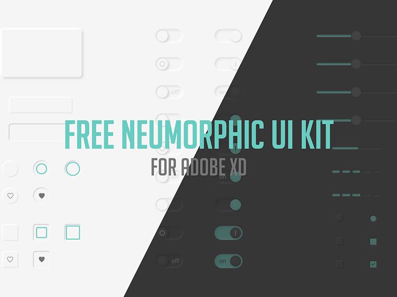 Neumorphic UI Kit для Adobe XD - Бесплатный ресурс
