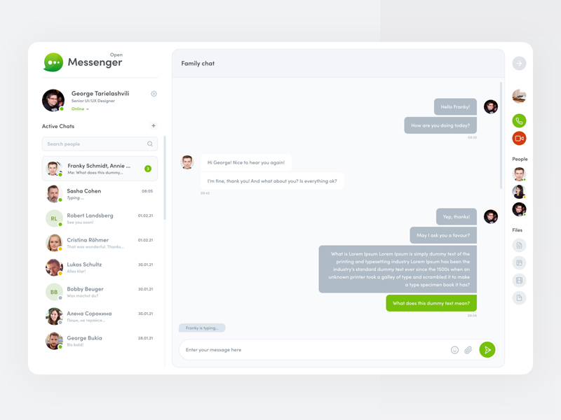 Chat UI -Konzept - Öffnen Sie Messenger