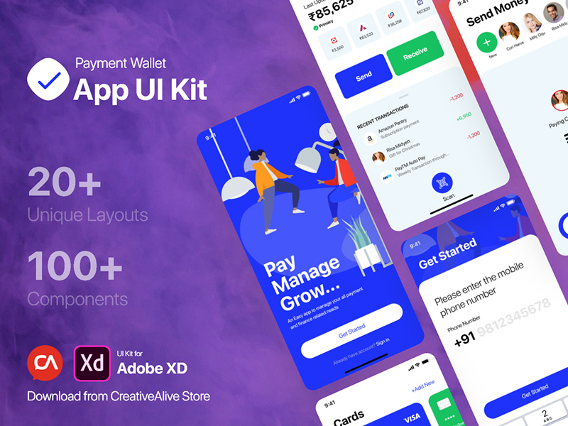 ウォレットアプリXDキット - 無料リソース