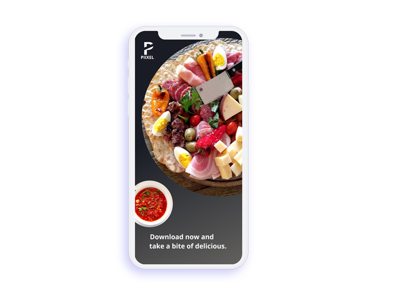 Concepto de la aplicación de restaurante para iPhone X - XD Freebie