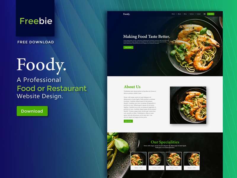 レストランのウェブサイトデザイン
