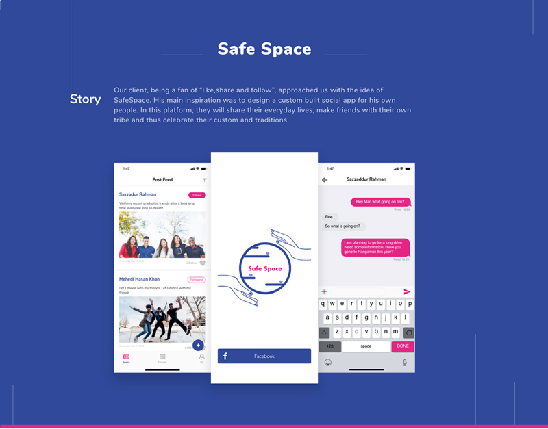 Безопасное пространство - социальное приложение Freebie