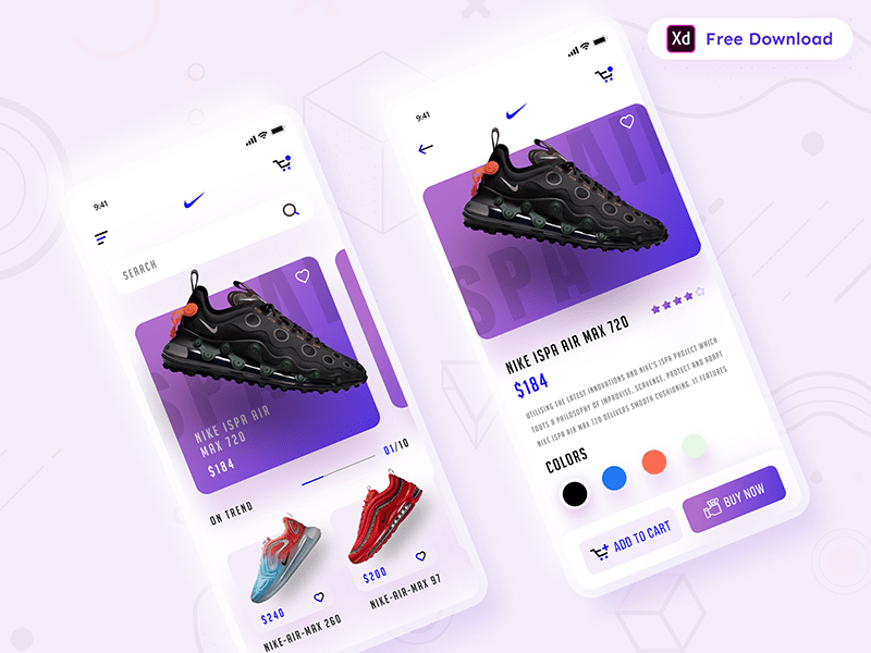 Store de zapatillas UI de la aplicación de la tienda de zapatillas