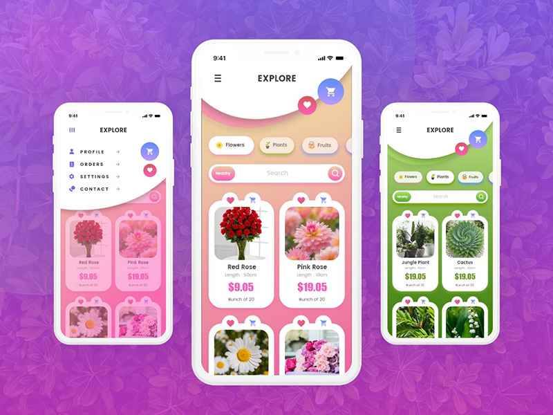 Blumenbestell -App -Konzept