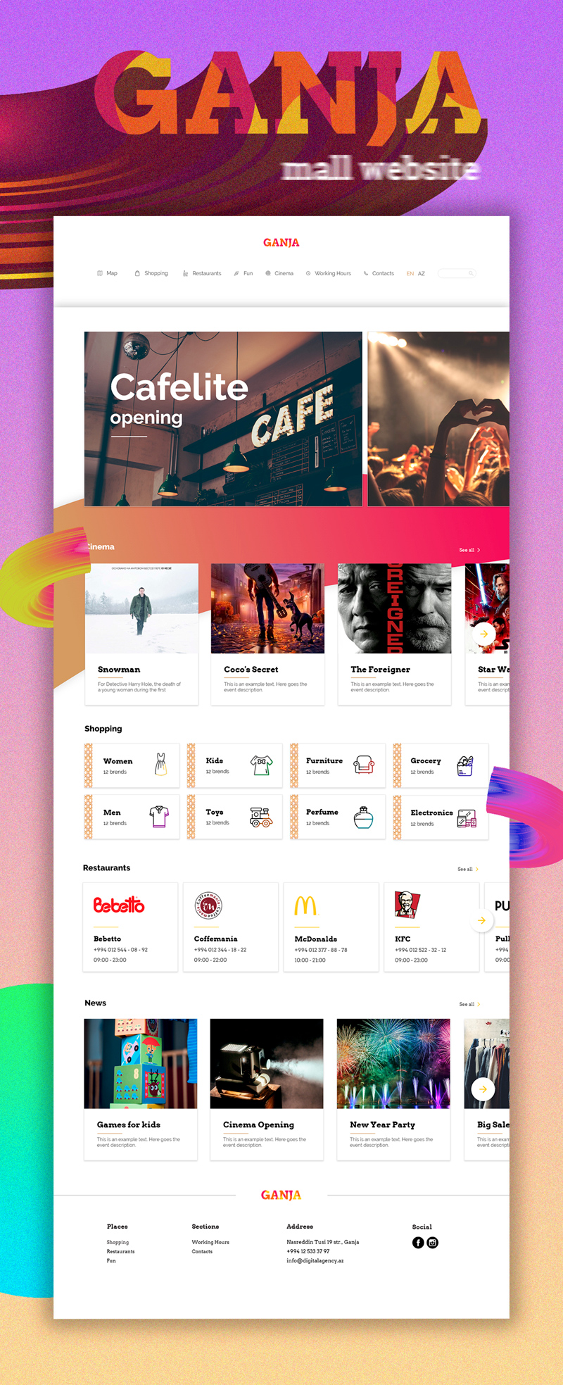 Shopping Mall For Adobe XD