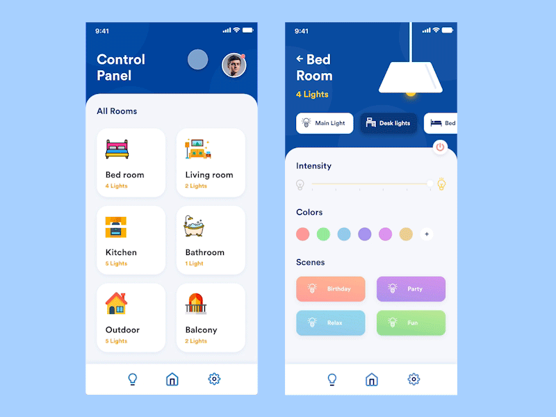 Smart Lights App UI