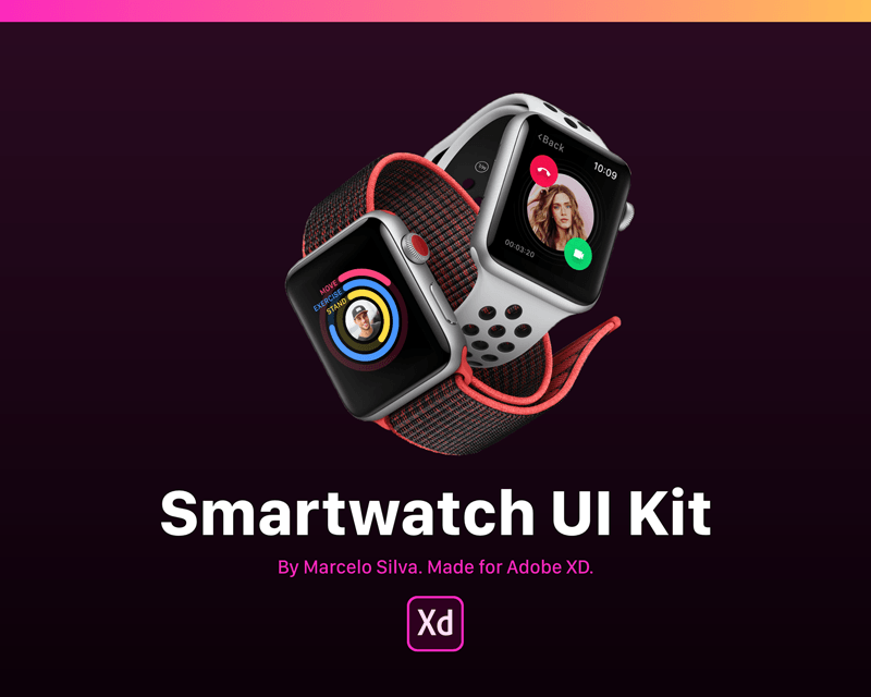 Kit de interfaz de usuario de Adobe XD Smartwatch