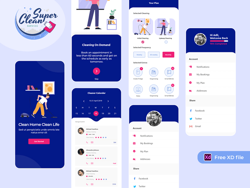 Cleaning Services App UI Design
