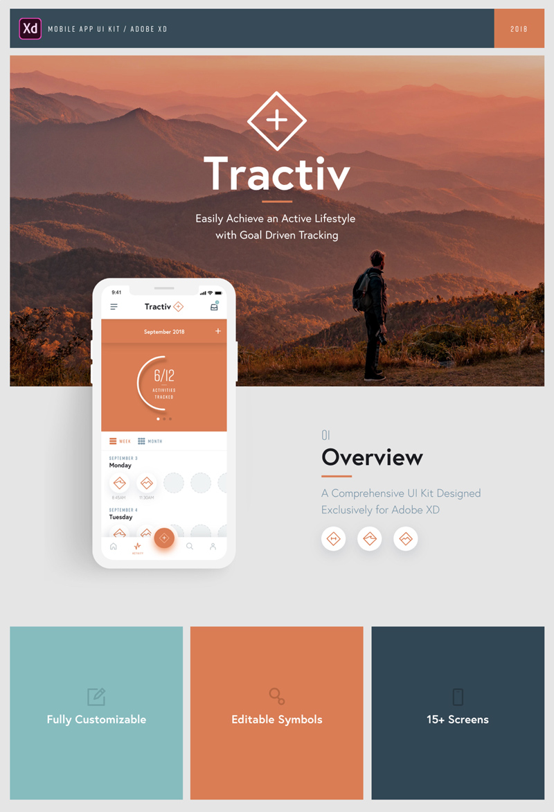 Tractiv UI Kit для Adobe XD