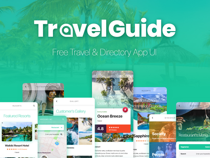 Reise- und Verzeichnis -App -Konzept