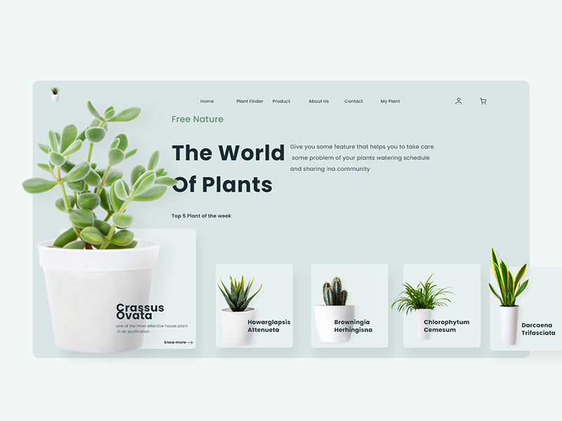 Plants Shop WebサイトXDテンプレート