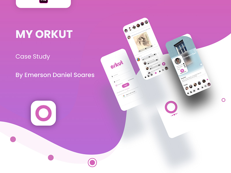 Orkut приложение редизайн в Adobe XD