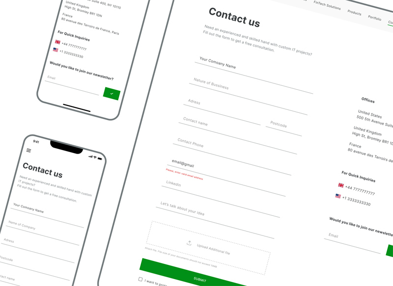 Contact Us Form UI