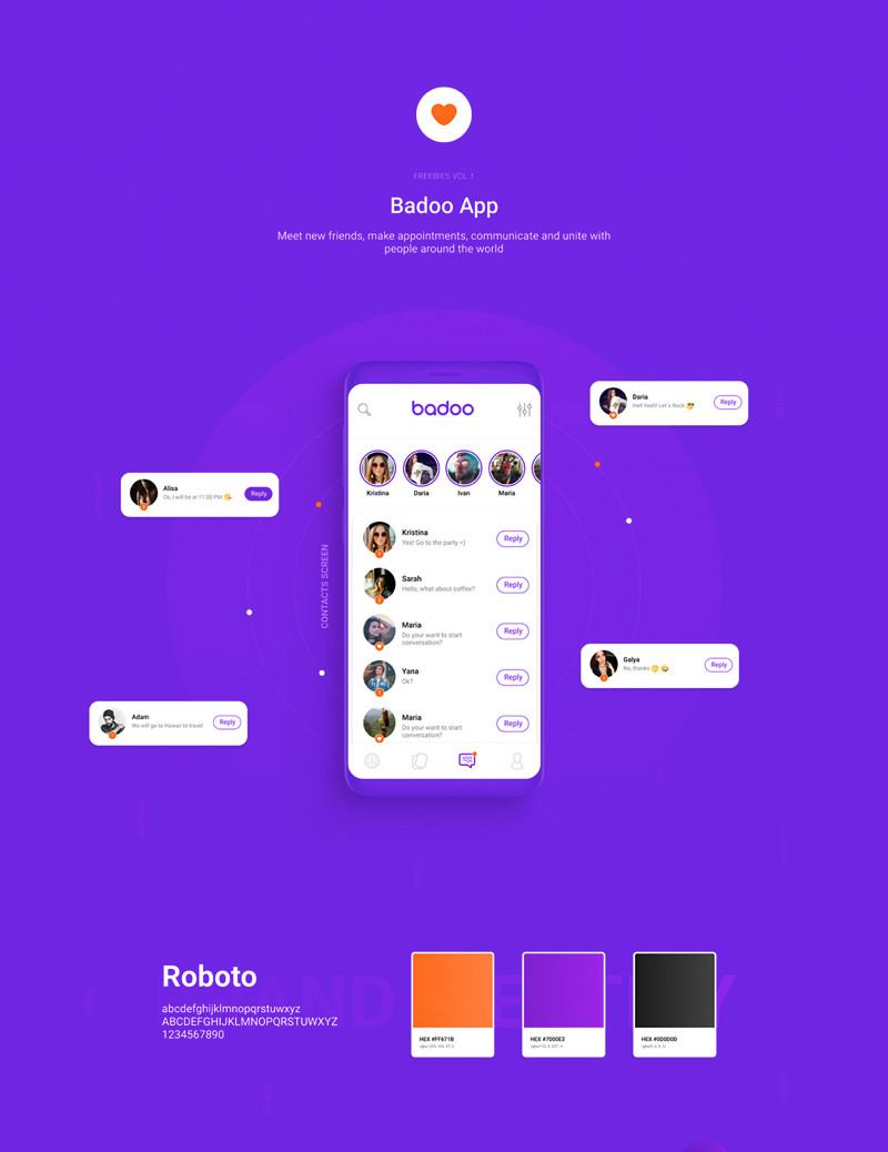 Rediseño de la aplicación Badoo con figma